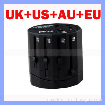 110V to 240V Black Mulfunctional UK/Us/EU/Au Universal Schuko Plug Socket Outlet Adapter